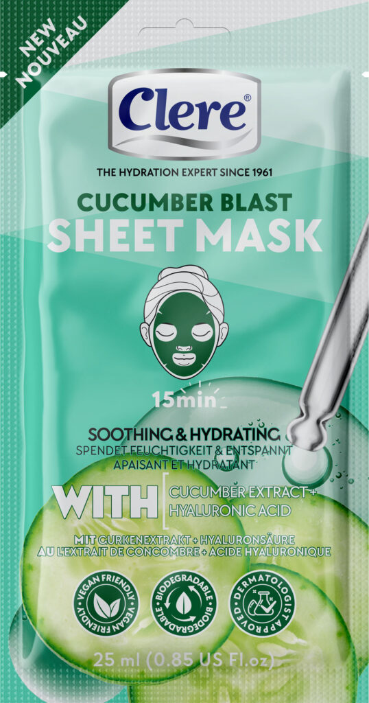 clere cucumber blast face mask